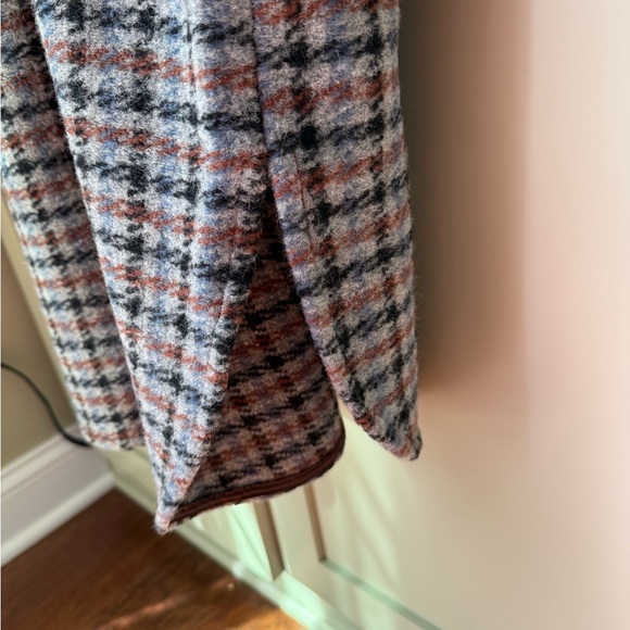 NWT GAP Plaid Unlined Wool Blend Shacket Jacket SZ L Brown Blue Gray Black - Picture 2 of 14